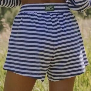 Daily Drills Navy Striped Shorts